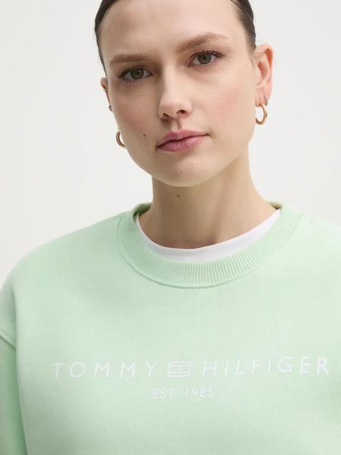 Tommy Hilfiger bluza damska kolor zielony z nadrukiem WW0WW39791
