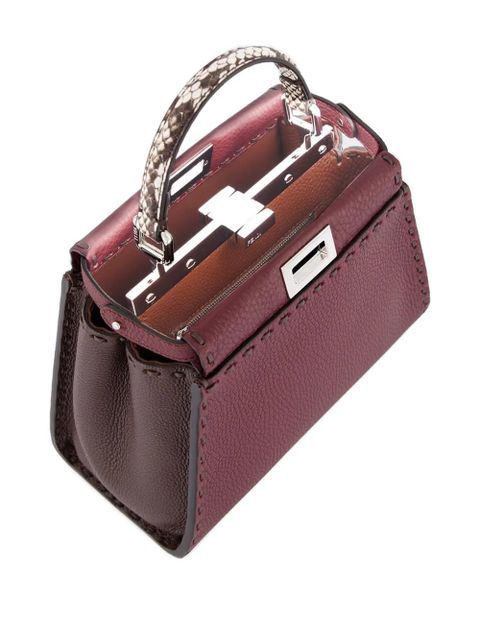 FENDI Peekaboo top-handle leather tote bag - Red - zdjęcie produktu nr 2