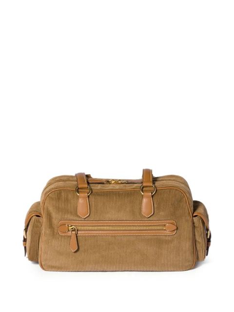 Miu Miu Pocket corduroy shoulder bag - Brown