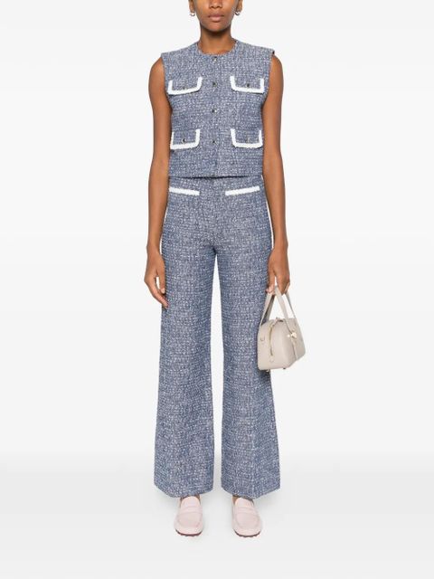 Maje zip-fastening tweed trousers - Blue