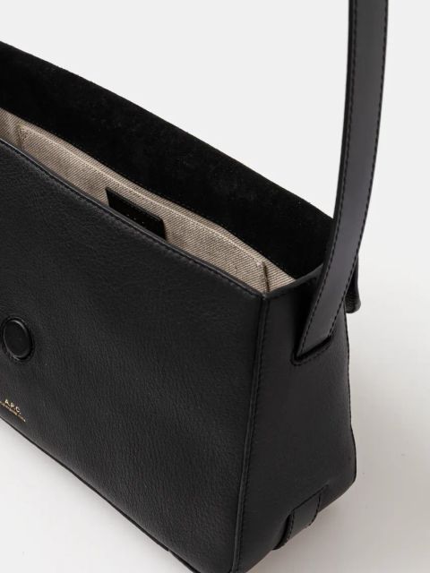 A.P.C. torebka skórzana sac daria flap kolor czarny PXBCD.F61901