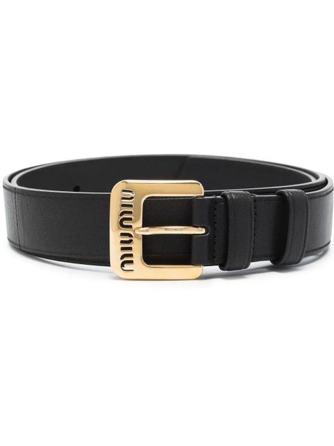 Miu Miu logo-embellished leather belt - Black - zdjęcie produktu nr 1