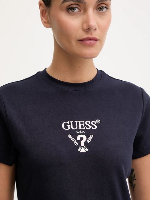 Guess t-shirt COLETTE damski kolor granatowy V4YI21 KCDH1