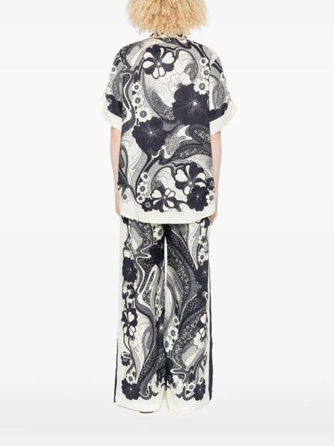 ALEMAIS floral-print short-sleeve shirt - Neutrals