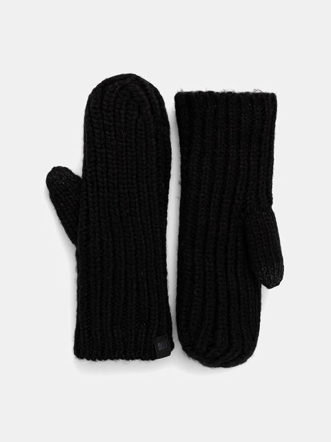 UGG rękawiczki z domieszką wełny CHUNKY damskie kolor czarny 101022 - zdjęcie produktu nr 1