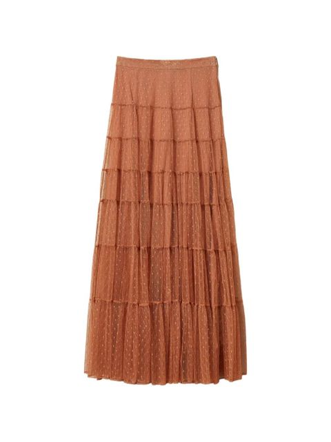 TWINSET tiered tulle skirt - Brown