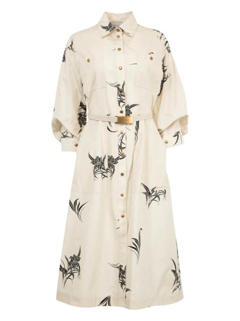 Moncler floral-print cotton dress - Neutrals - zdjęcie produktu nr 1
