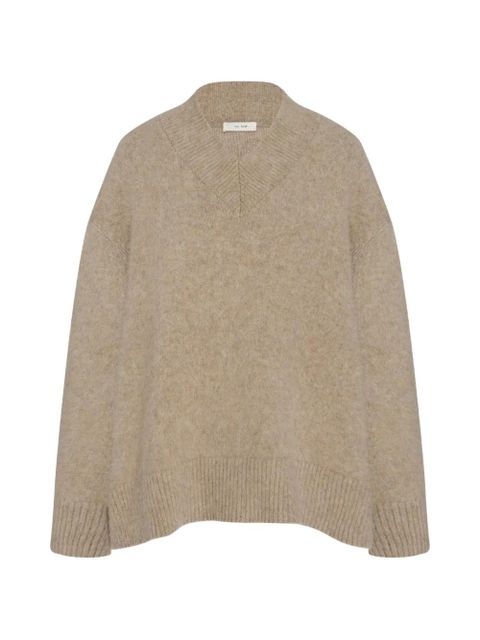 The Row Fayette V-neck ribbed-knit sweater - Neutrals - zdjęcie produktu nr 1