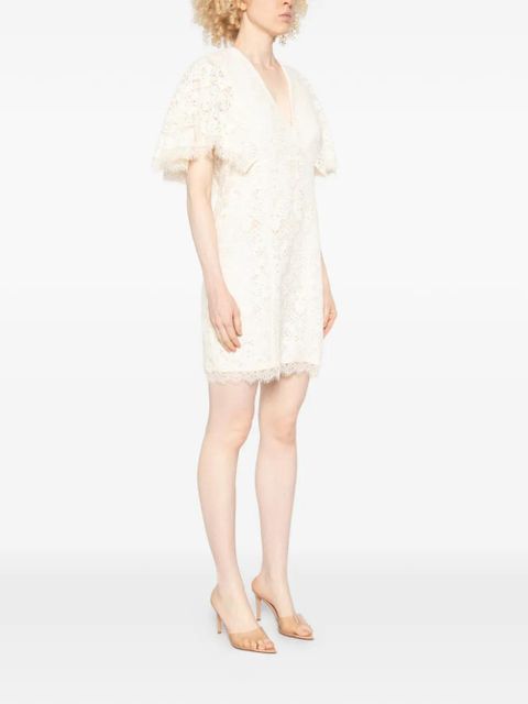 TWINSET V-neck lace mini dress - Neutrals