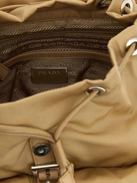 Prada small triangle buckle backpack - Neutrals