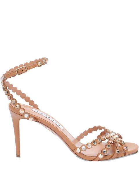 Aquazzura 85mm leather heeled sandals - Brown - zdjęcie produktu nr 1