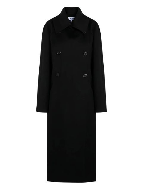 LOEWE double-breasted wool coat - White