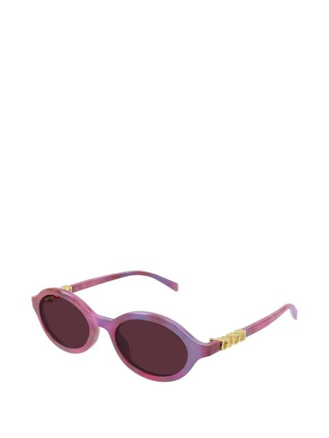 Gucci Eyewear logo-lettering sunglasses - Purple - zdjęcie produktu nr 2