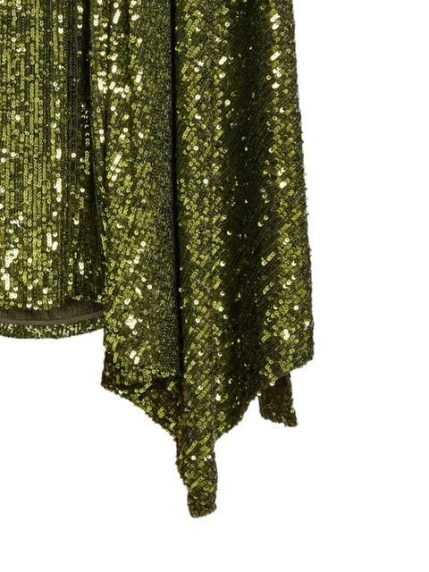 Rabanne sequined midi asymmetric skirt - Green - zdjęcie produktu nr 2