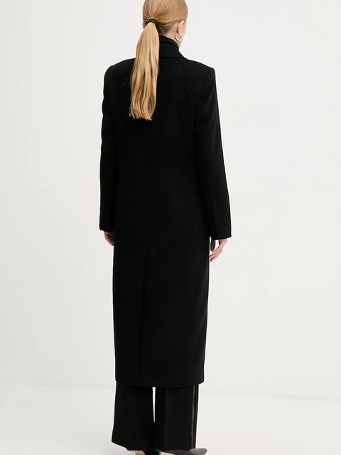 BOSS płaszcz kaszmirowy kolor czarny 50548726