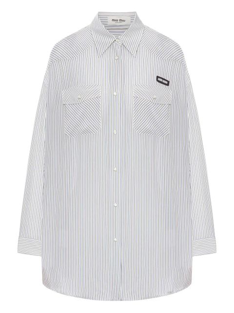 Miu Miu striped button-down shirt - White - zdjęcie produktu nr 1