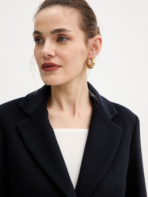 Liu Jo płaszcz z dodatkiem wełny kolor granatowy MF5149 T165A - zdjęcie produktu nr 2