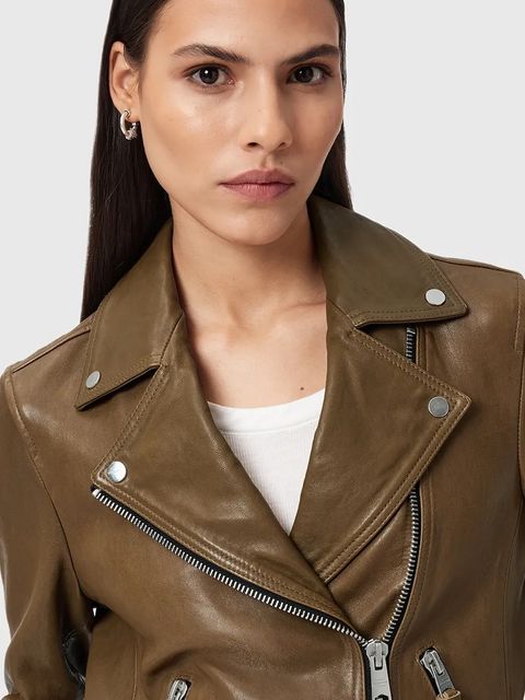 AllSaints kurtka skórzana DALBY BIKER damska kolor brązowy W099LB
