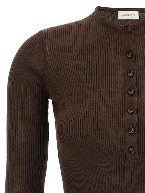 Magda Butrym ribbed silk sweater - Brown