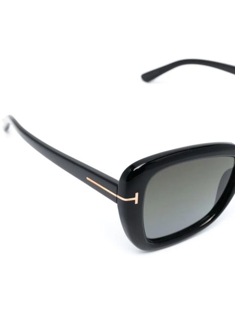 TOM FORD Eyewear logo-detail butterfly-frame sunglasses - Black