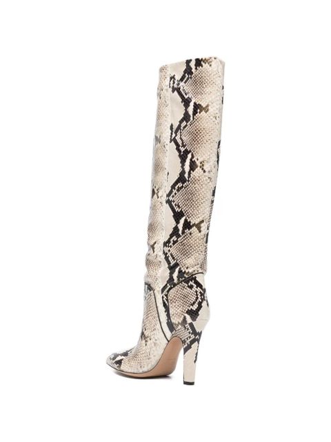 Paris Texas Elsa buckle python-print boots - Neutrals