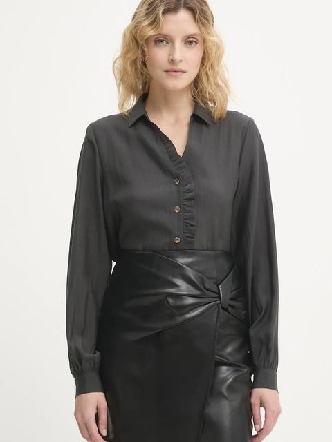 Never Fully Dressed koszula damska kolor zielony regular z kołnierzykiem klasycznym NFDTO1920 - zdjęcie produktu nr 1