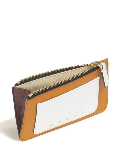 Marni saffiano-zipped cardholder - Brown - zdjęcie produktu nr 2