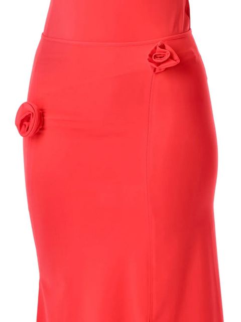 Coperni Flower midi skirt - Red