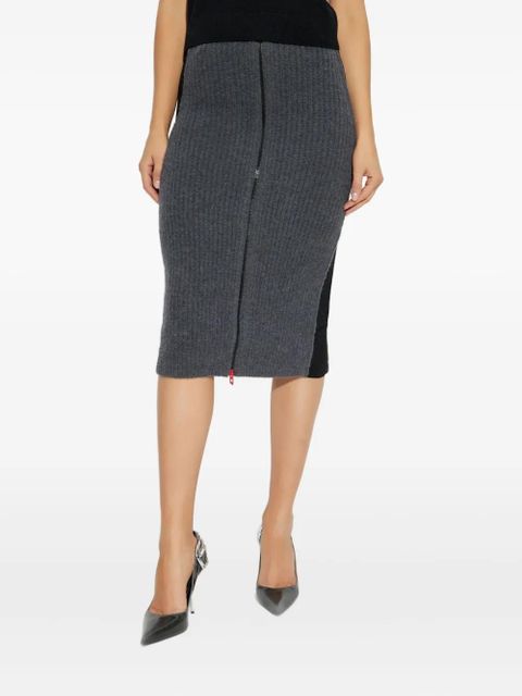 Diesel M-Lousi ribbed panelled midi skirt - Grey