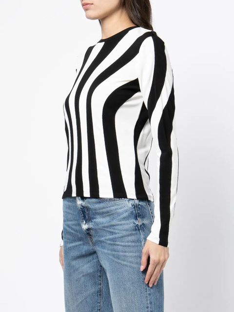 Tory Burch stripe-print long-sleeved top - White - zdjęcie produktu nr 2