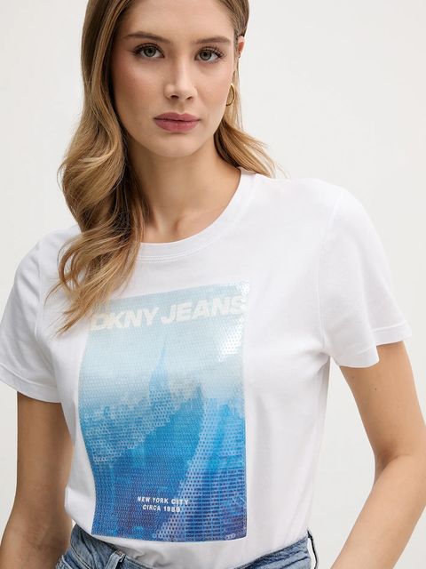 Dkny t-shirt damski kolor biały DJ6T1693