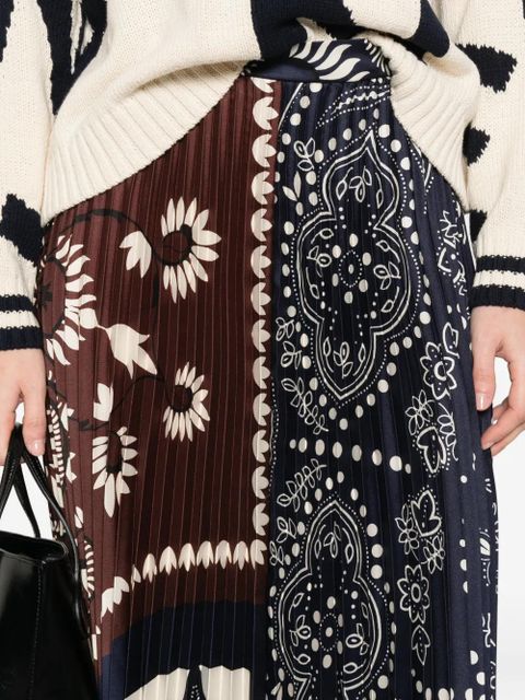 Weekend Max Mara pleated floral-print midi skirt - Blue