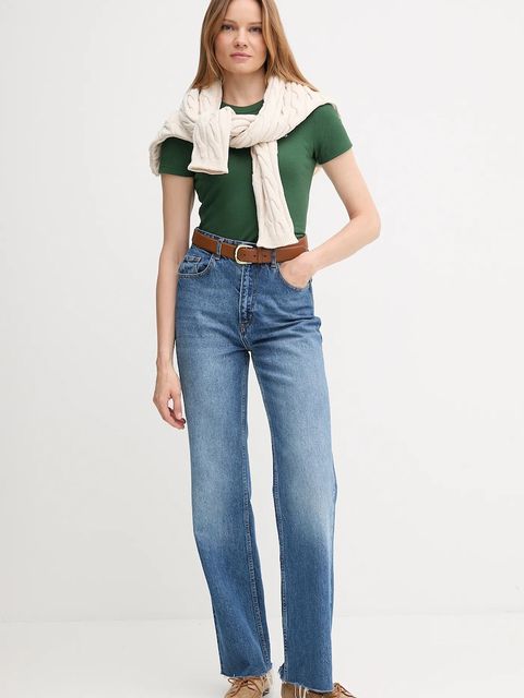 Lacoste t-shirt bawełniany damski kolor zielony TF5538