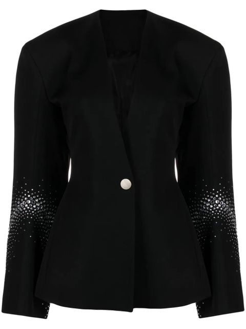 The Attico rhinestone-embellished wool blazer - Black - zdjęcie produktu nr 1