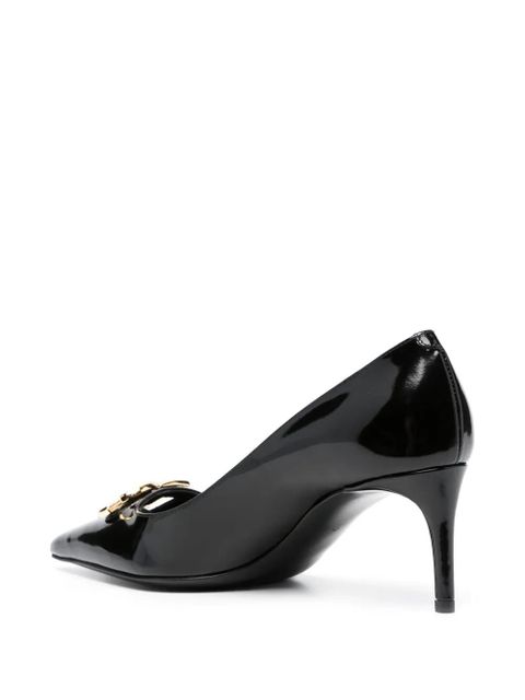 Dolce & Gabbana logo-plaque 75mm leather pumps - Black - zdjęcie produktu nr 2