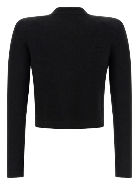 Balmain padded-shoulders cardigan - Black