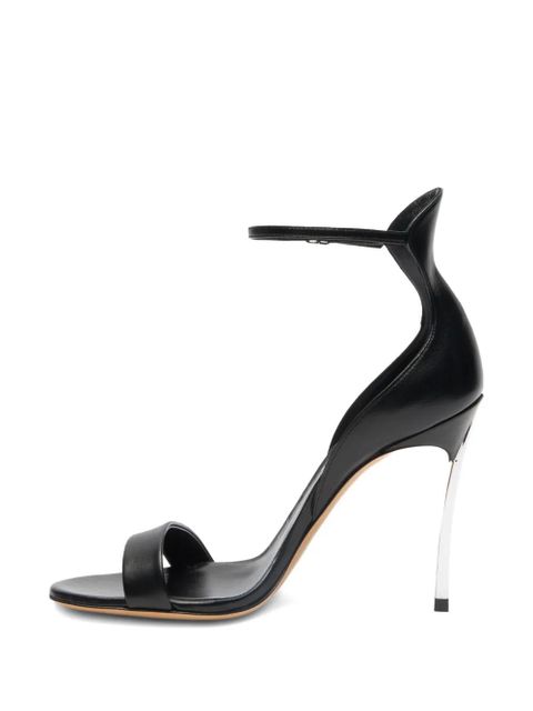 Casadei Cappa Blade leather heeled sandals - Black
