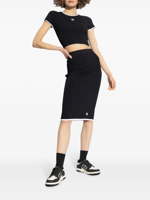 AMIRI Ma logo-embroidered midi skirt - Black