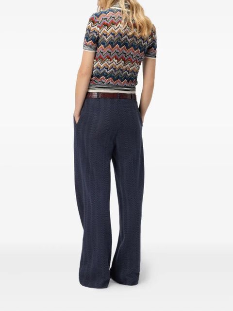 Missoni zigzag-pattern pleated trousers - Blue - zdjęcie produktu nr 2