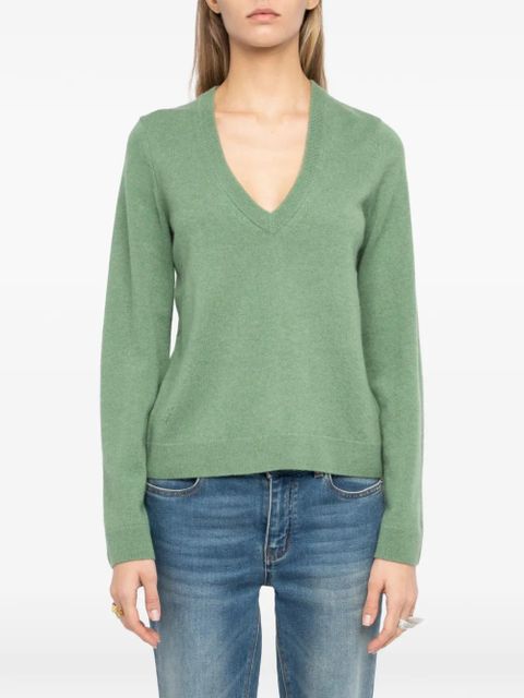 Zadig&Voltaire patch V-neck sweater - Green