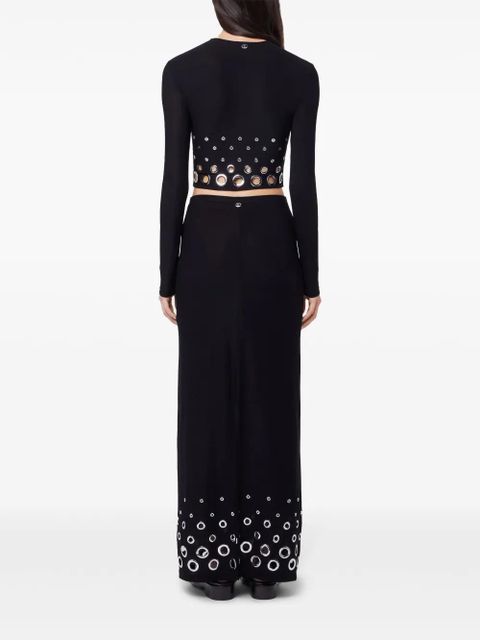 Rabanne eyelet crop top - Black