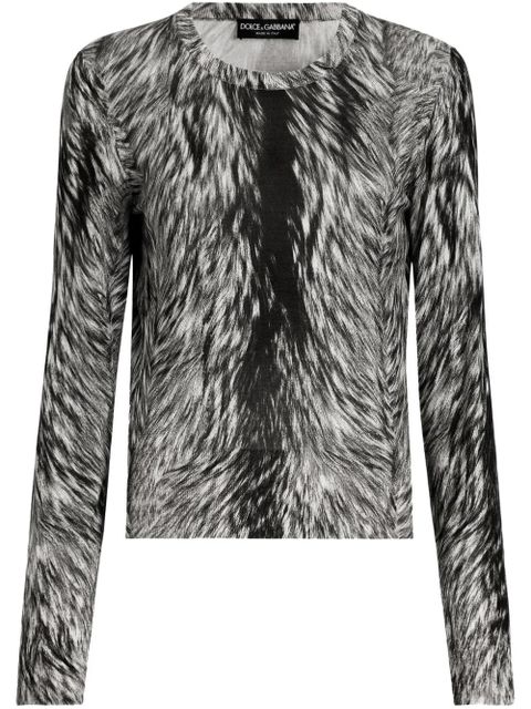 Dolce & Gabbana fur-print blouse - Black - zdjęcie produktu nr 1