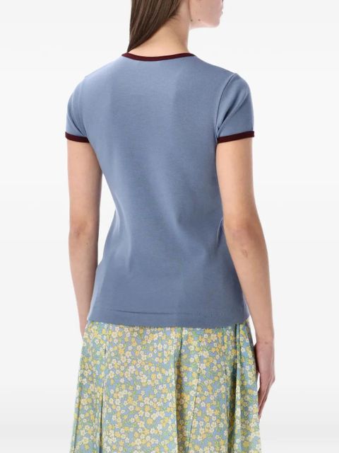 Prada logo-patch T-shirt - Blue - zdjęcie produktu nr 2