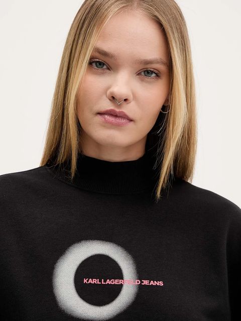 Karl Lagerfeld Jeans bluza damska kolor czarny z nadrukiem A4W20002