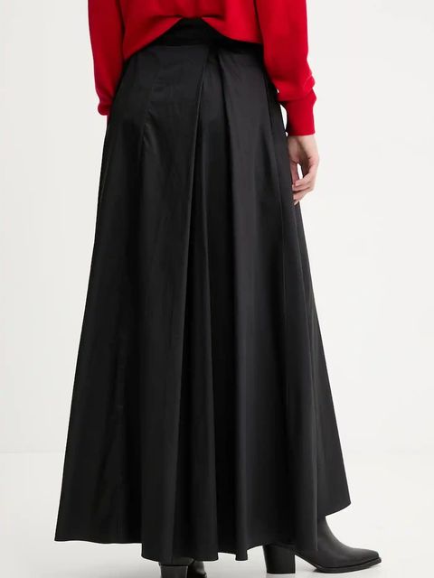 Answear.LAB spódnica bawełniana kolor czarny maxi rozkloszowana - zdjęcie produktu nr 2