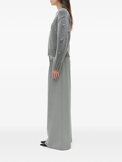 Simkhai crystal-embellished floral-motif sweater - Grey - zdjęcie produktu nr 2