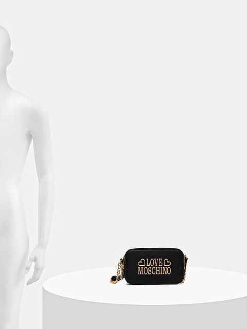 Love Moschino torebka skórzana kolor czarny JC4333PP0NK1300A