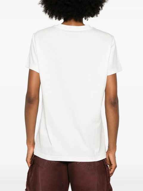 Blumarine logo-embroidered cotton T-shirt - White
