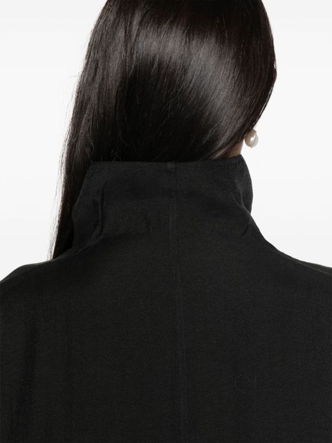 TOTEME funnel-neck organza blouse - Black