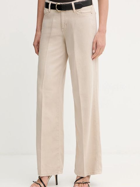 Guess jeansy damskie kolor beżowy W5RA96 WFD53 - zdjęcie produktu nr 1